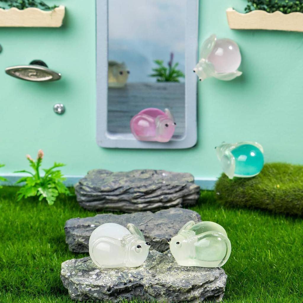 10/20Pcs Luminous Mini Resin Fireflys,Glow In The Dark Glowworm Tiny Insect Animals Figures For Diy Fairy Garden Glass Container