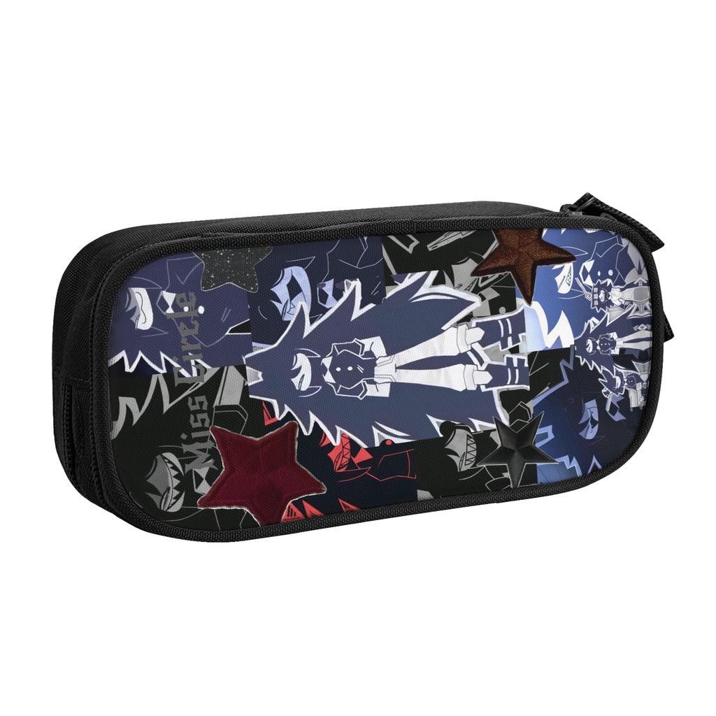 Korean Cartoon Miss Circle Anime Pencil Case for Girls Boys Large Storage Pen Bag Box Stationery