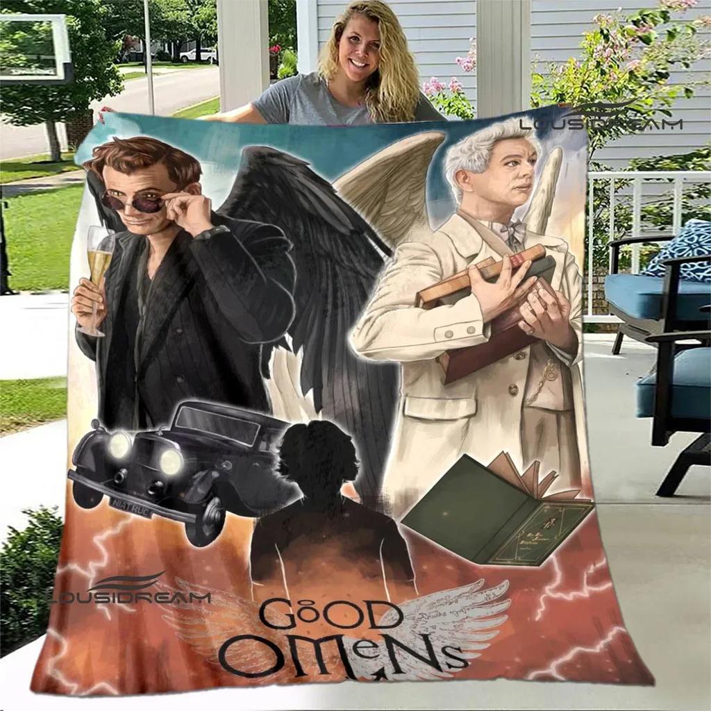 Good Omens Film Gedruckte Decke Kinder Warme Decke Flanell Weiche Bequeme Decke Haus Reise Decke Geburtstagsgeschenk