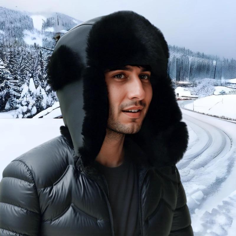 New Outdoor Windproof and Cold Hat, Warm and Fleece Ear Protectors, Cycling Hat, Men's Antifreeze Ear Protectors
