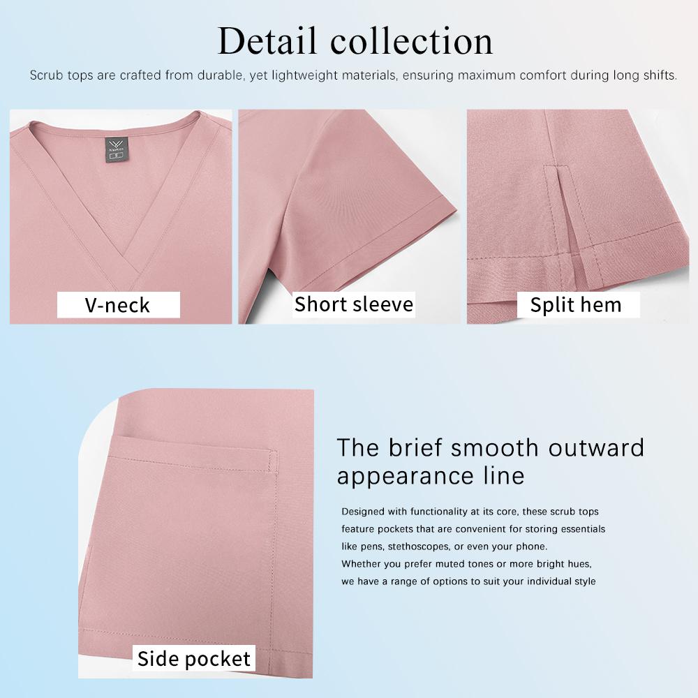 Scrubs Top Medical Surgical Uniform Scrub Blouse Unisex Hospital Working Clothing Pharmacy Nurse Shirt Dental Workwear