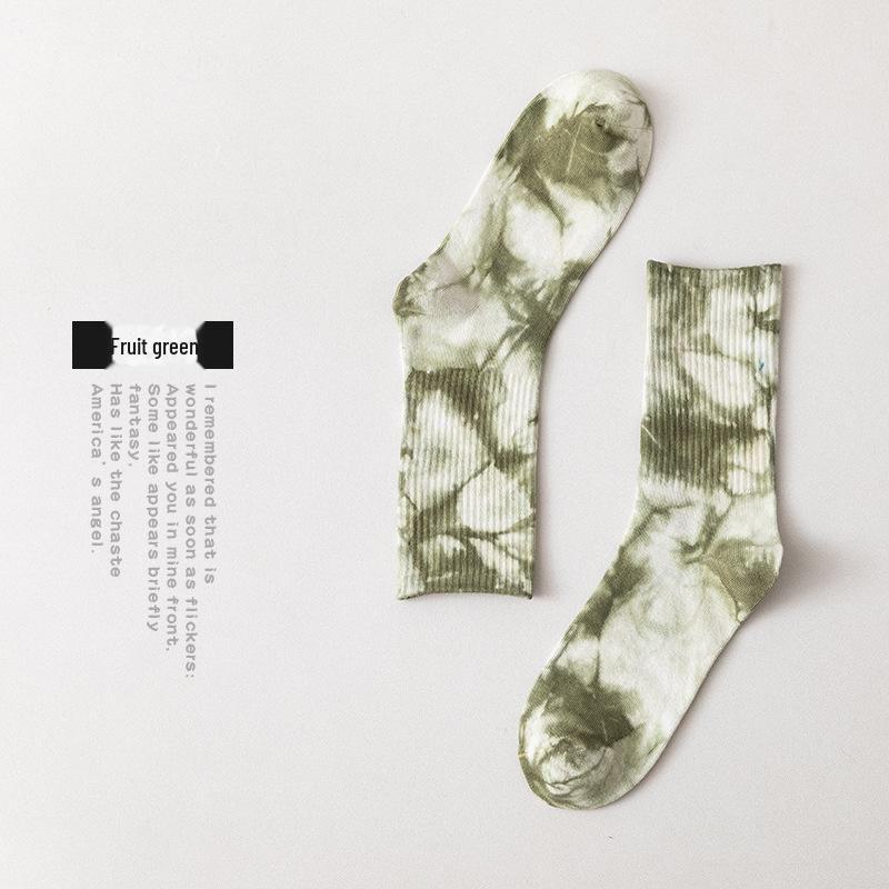 

«132 пары длинных хлопковых носков с принтом тай-дай — уличный стиль в стиле хип-хоп с высоким берцем»