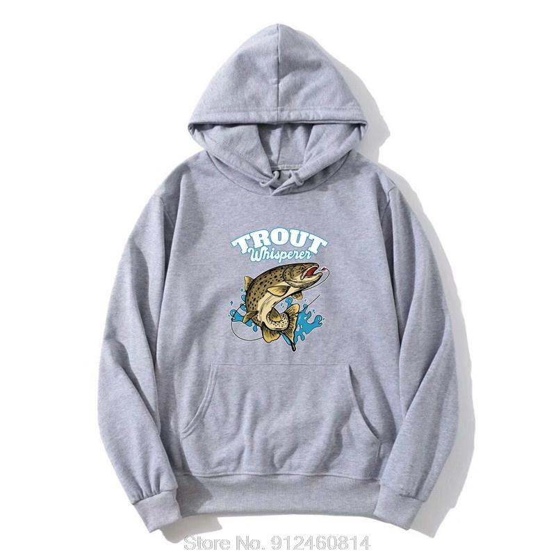 Trout Whisperer - Funny Fisherman Fly Fishing Gift Hoodie Men Cotton Pullover Hoody Hip Hop Sweatshirt Harajuku Streetwear