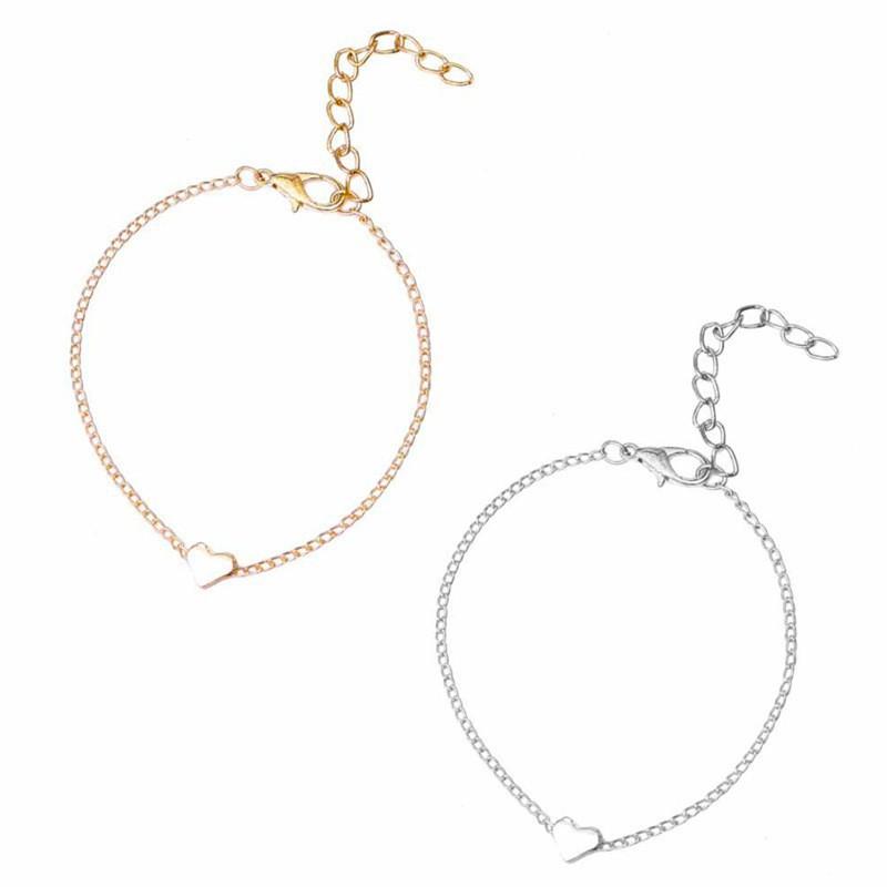 Korean version ins fashion love romantic heart-shaped jewelry exquisite silver bracelet direct supply, love peach heart bracelet
