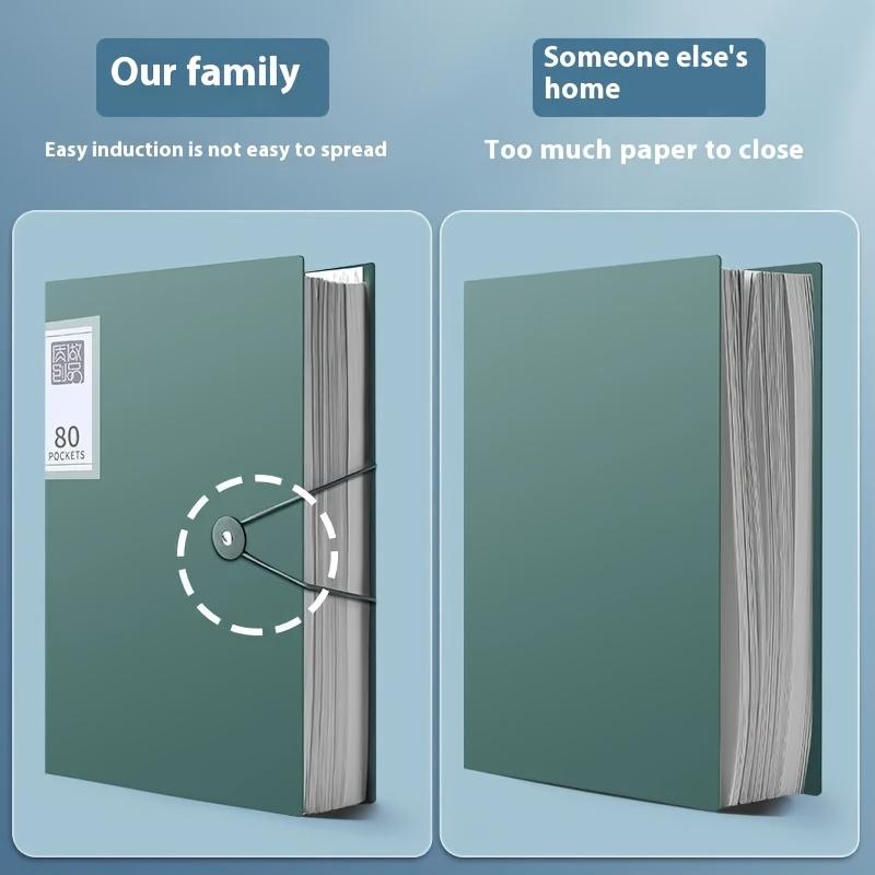 100-Pocket Expandable A4 File Folder - Waterproof & Dustproof Document Organizer with Elastic Closure for Office/Home