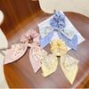 Sweet Ribbon Bow Printing Hair Rope Printing Cloth Intestine Hair Loop Hair Accessiories Hair Ribbon