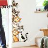 Cartoon Cat or Dog Wall Art Cute Cats/Dogs Stickers, Waterproof PVC Decals, Peel And Nursery Room Decorations Stick Decorative Murals for Bedroom