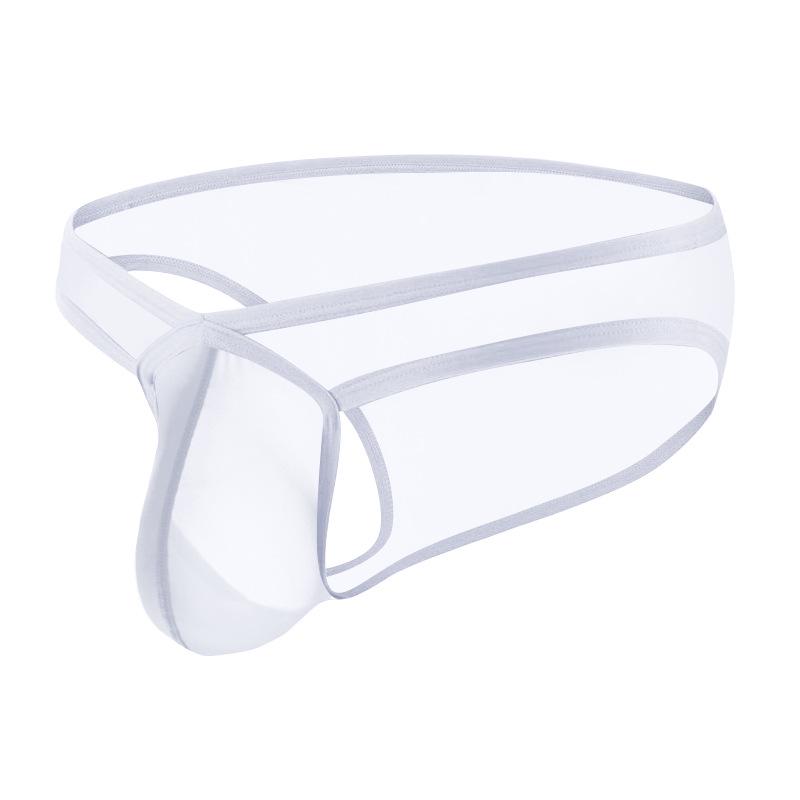 Pánské letní prodyšné trojúhelníkové spodní prádlo z ledového hedvábí s nízkým pasem - Módní, elastické, pohodlné a průhledné.