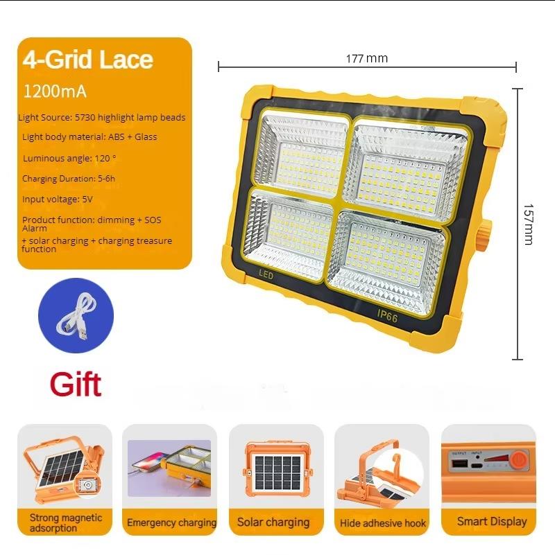 3 Size Camping Lantern High Solar Rechargeable LED Tent Light with Magnet Powerful Flashlight Power Bank Repair Emergency Lamp