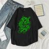 Damen Harajuku Y2K Oversized T-Shirt Drache Goth Anime Grafik-T-Shirt Vintage pro Choice Sommer Poly-Baumwoll-Set Oberteile