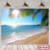 2D Helle sonnige tropische Insel Urlaubs Wandteppich