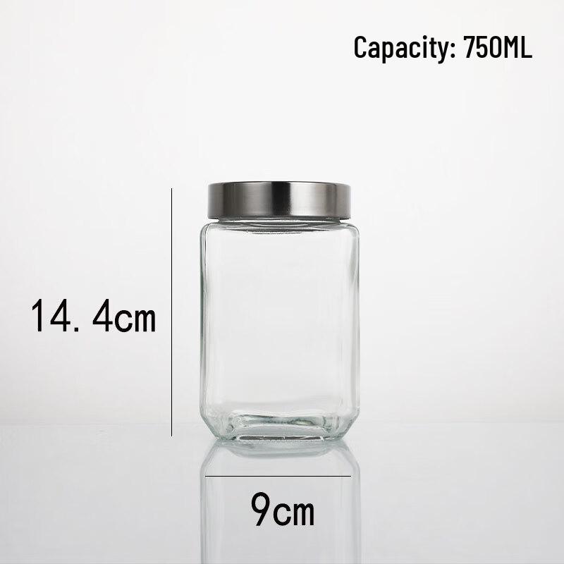 Zhi Shi Airtight Square Storage Jars, 1000ml, 4-Pack