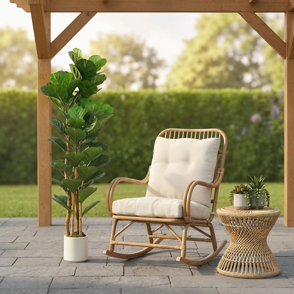 150cm Artificial Fiddle Leaf Fig Tree - Green