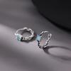 Blue Zircon Sugar Cube Earrings - Chic Autumn/Winter Design with Niche Appeal
