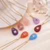 Necklace Spring and Summer Macaron Gradual Change Water Drop Necklace Simple and Versatile Summer Small Fresh Fashion High Sense Collarbone Chain