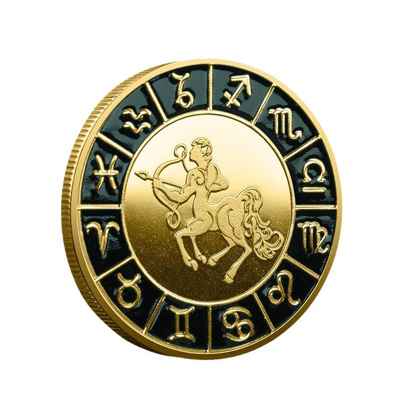 Single Zodiac Sign Commemorative Coin, Individual Constellation Collectible Medal, 40mm Diameter Astrology Souvenir Coin for Collection & Gift
