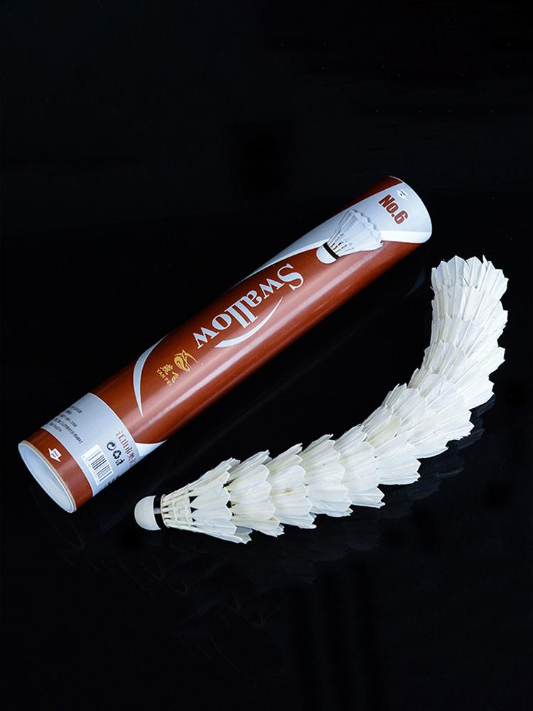 White Super Durable Outdoor Game foam Sports Badminton Balls Shuttlecock Goose Feather 12 Pcs