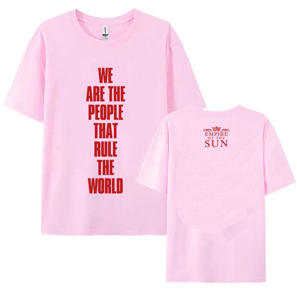 

WE ARE THE PEOPLE Tees EMPIRE OF THE SUN Graphic Merch T-shirt Unisex Streetwear Summer Cotton Soft Women Tshirts Design Print Band T-shirt summer Top XS розовый