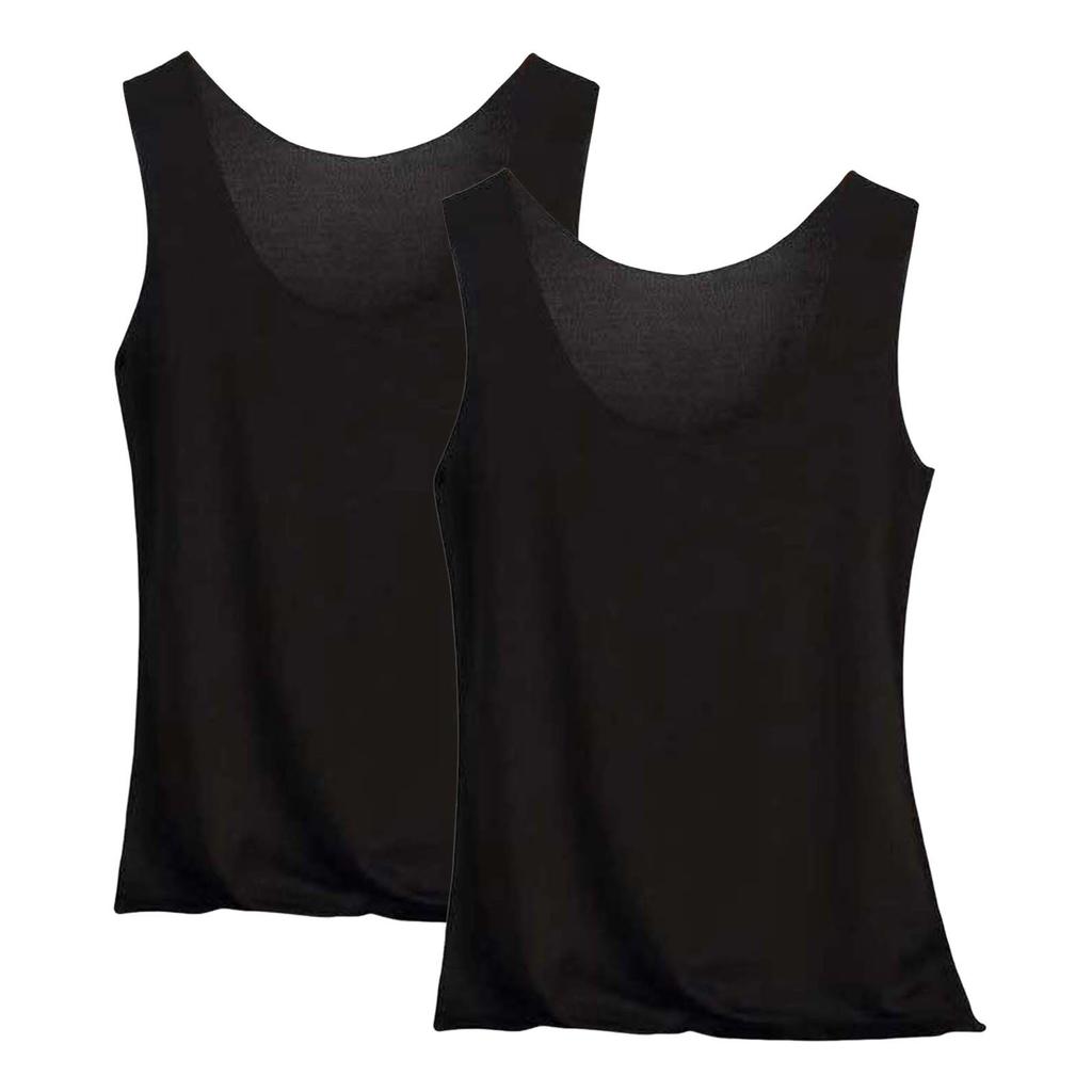 Women's Solid Color Tank Top Seamless Silk Undershirt Sleeveless Shirt