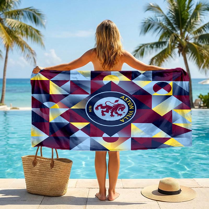 Asciugamano da Spiaggia Aston Villa Football in Morbida Microfibra Asciugatura Rapida Assorbente per Spiaggia Piscina Viaggio