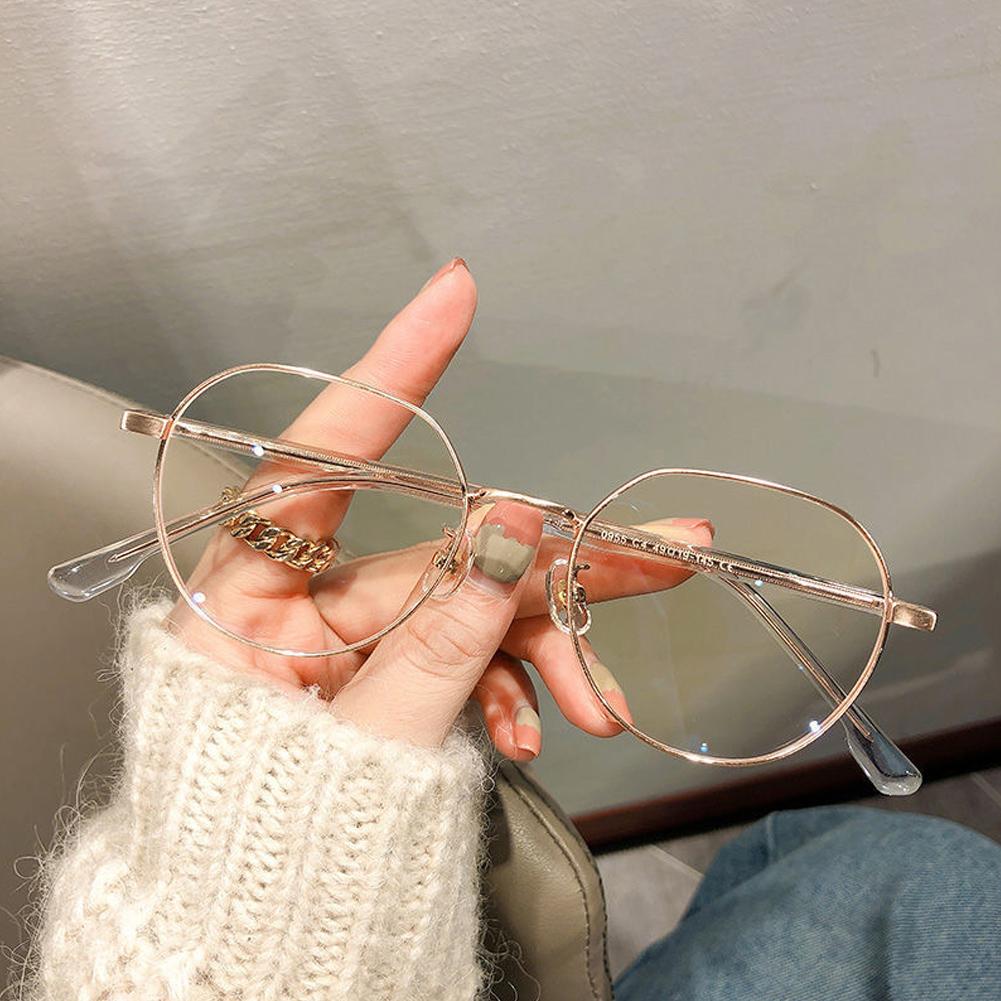 Modische Damenbrille Legierung Beliebte Quadratische Brille Ultraleicht Trendig Koreanisch Transparentes Gestell Metallbrille