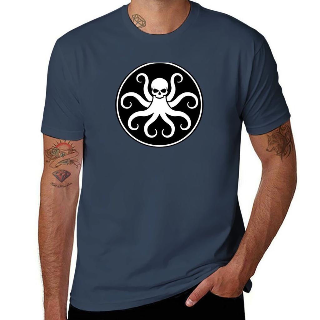 Underwater Obsession Plain Circle - White Octo T-Shirt Man T Shirt Cotton High Quality Cotton T Shirts High Quality T-Shirt