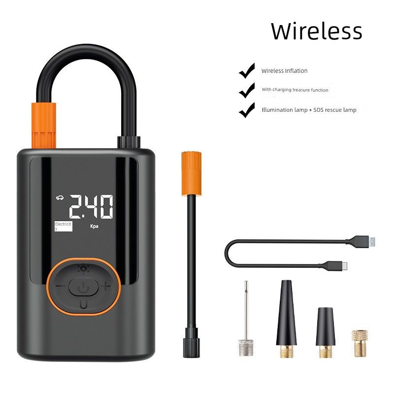 Vehicle Air Pump Wireless Air Pump Portable Smart Inflator Mini Tire High Pressure Car Tire Pressure Gauge Wireless Model