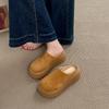 Mode CRLAYDK Damen Plateaupantoletten Mode SCasual Schuhe Geschlossene Zehenpartie Slipper Wildleder Abriebfest Klobig Erhöhen Höhe Hausschuhe