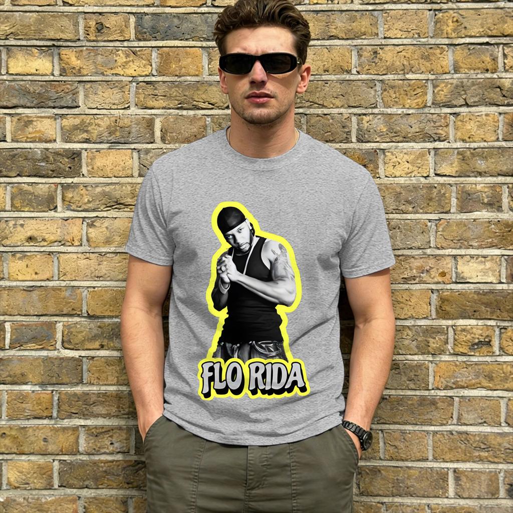 Rapper Flo Rida Tshirt Unisex Novelty 100 Cotton Tees Round Collar Short Sleeve T Shirts Adult Clothes
