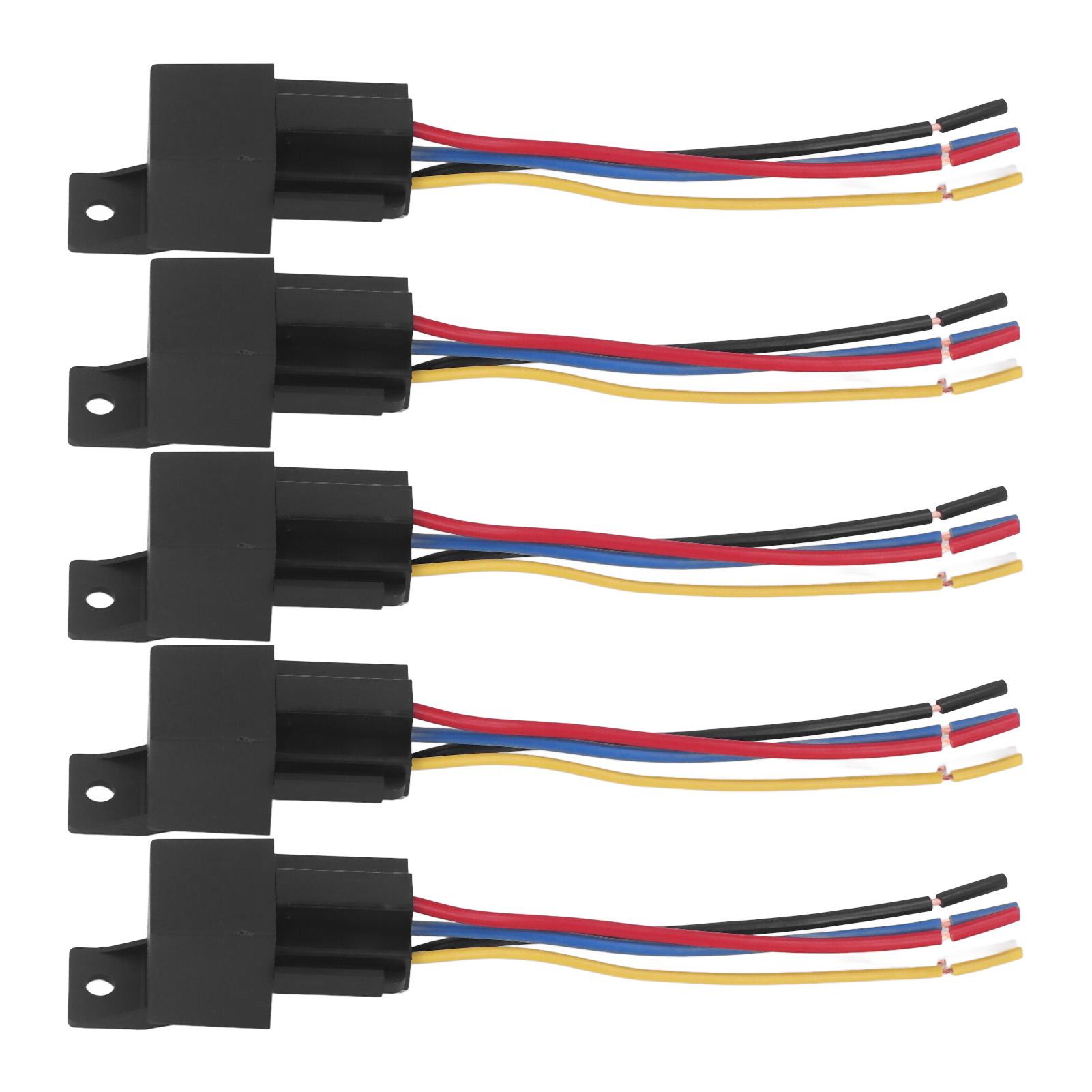 

5Pcs Automotive Relay 5 Pin Copper ABS Shell Stable Tidy Connection Car Relay 12V 40A
