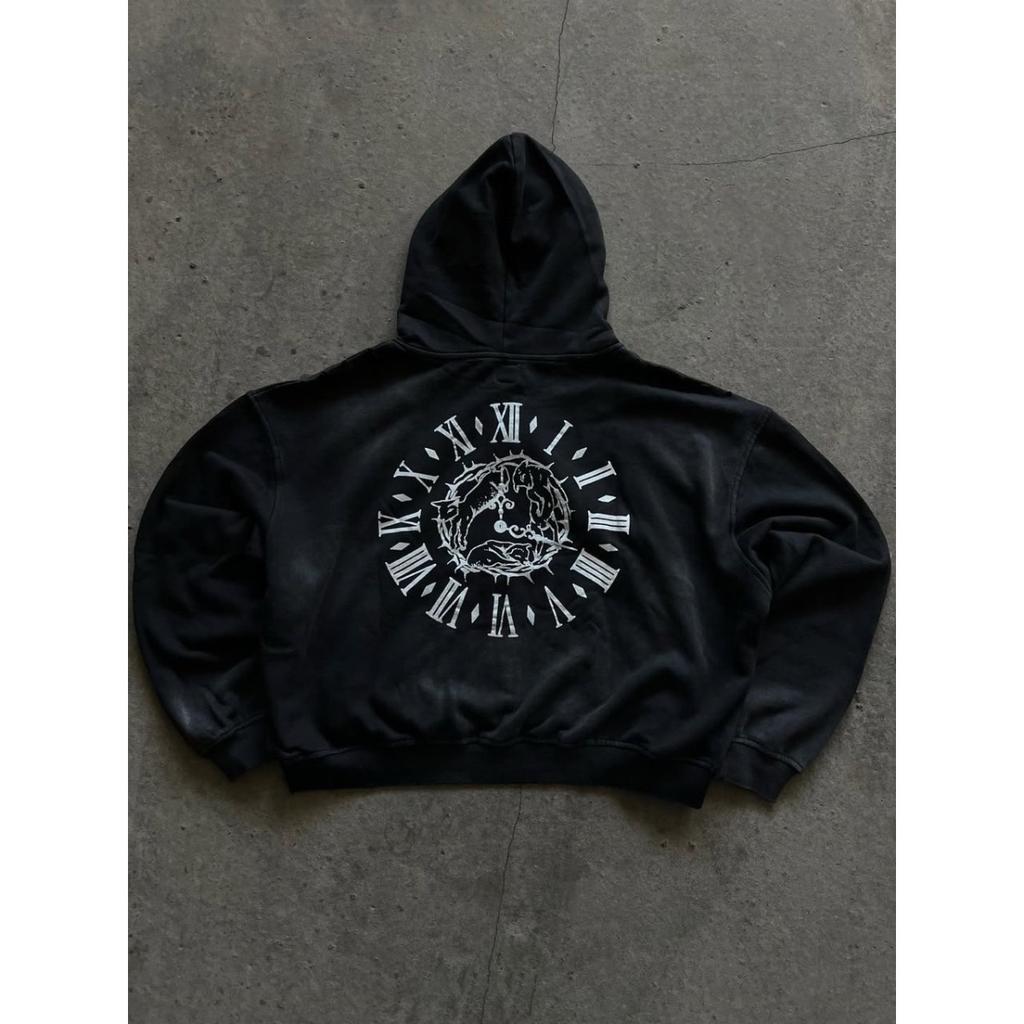 STREETRICH Y2K Gothic Unisex Hoodie Casual Chic Fashion Loose Fit Letter Print Basic Cardigan Sweatshirt Rock Punk Hip Hop Retro Streetwear