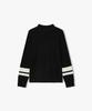 LIBERCLASSY [25Fw]Llw51680 Black Sleeve Contrast Mock Neck Knit