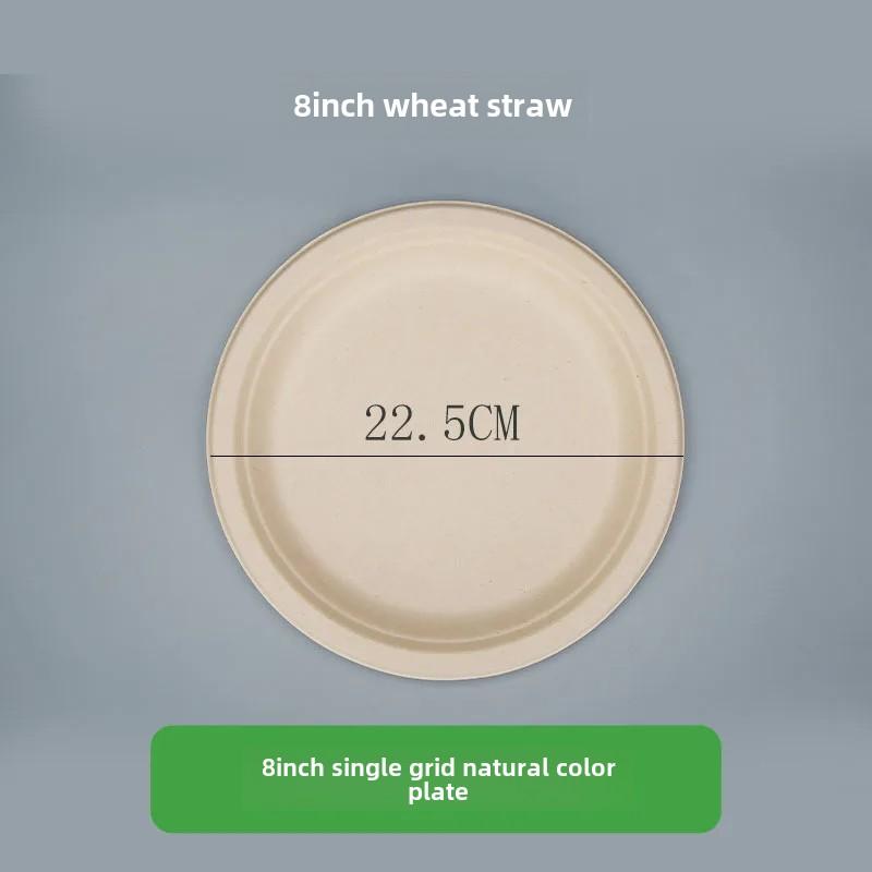 50 Stück Einwegteller, 6/7/8/9/10 Zoll, Essteller aus Papier, umweltfreundlich, abbaubar, Geburtstagsgeschirr für Camping, Picknicks, Partys