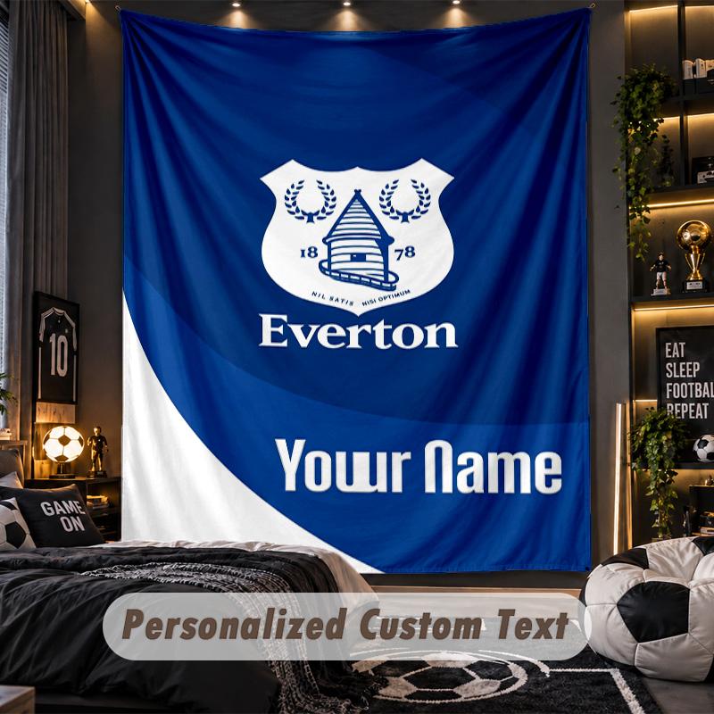 TapestryEverton FC Custom Name Text Personalized Wall Hanging Tapestry Home Wall Decor