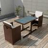 Day and Night - Day and Night Garden Bistro Table and Chairs 3 Pieces and Brown Poly Rattan Cushions