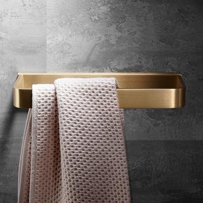 Brushed Gold Brass Bathroom Towel Ring Wall-mounted Shower Towel Rack Chrome/Black Toilet Towel Bar Bathroom Hardware Pendant