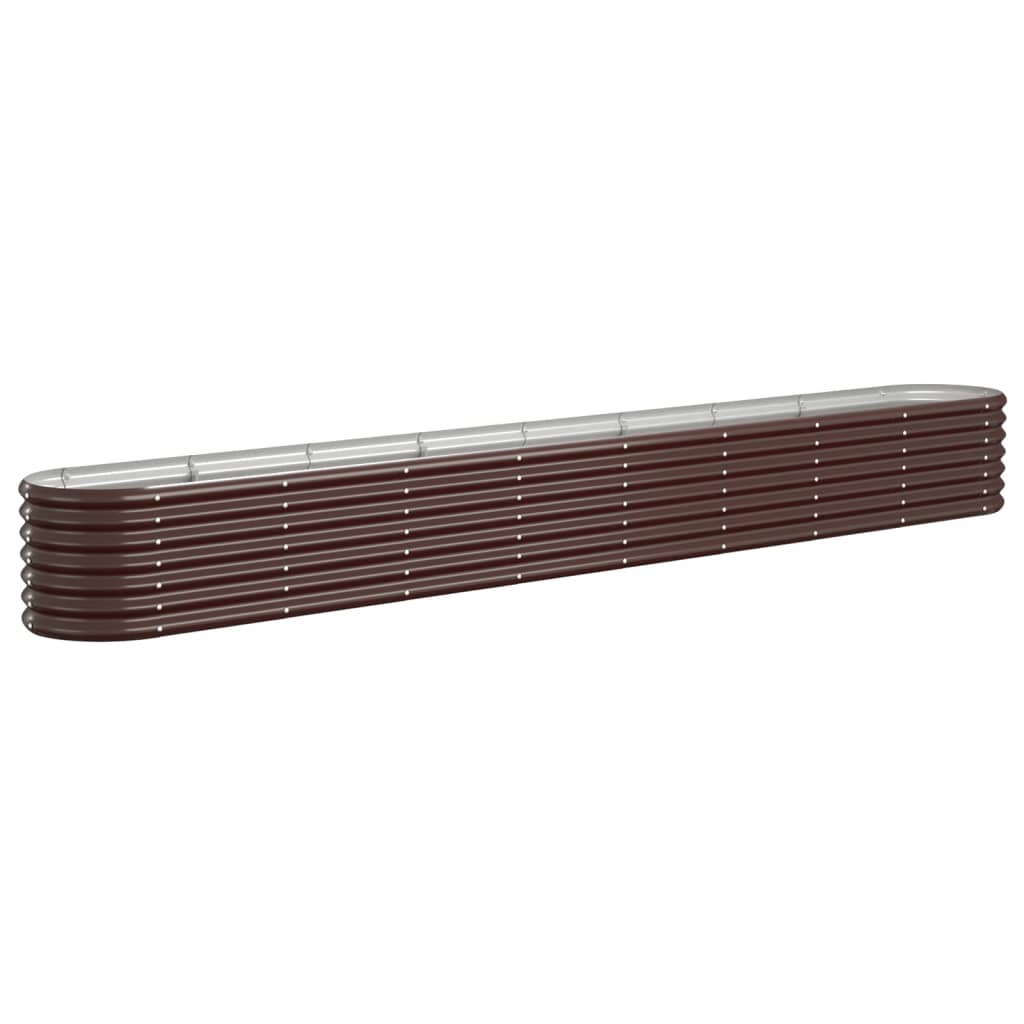 Raised Garden Bed Galvanized Steel 332 X 40 X 36 Cm Brown