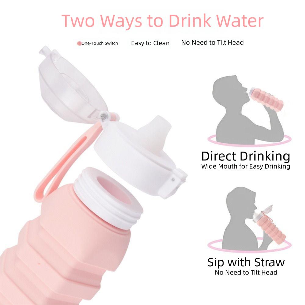 Retractable Outdoor Sports Water Bottle 350-650ML Foldable Drinking Cup  Gym
