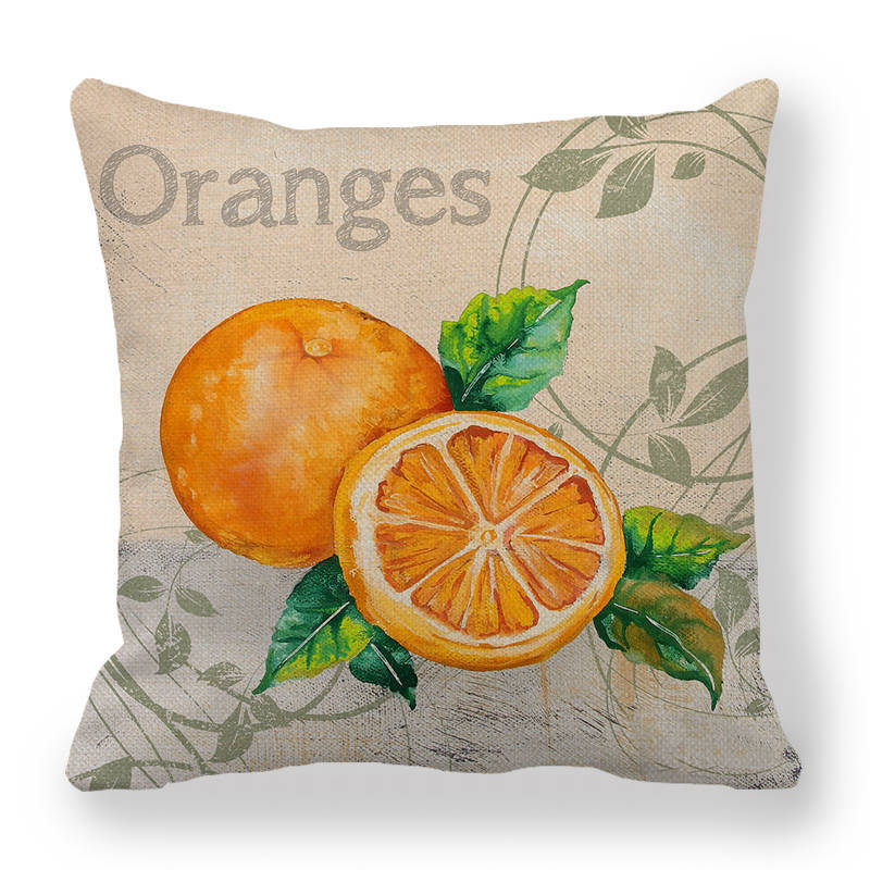 Orange Fruit In Modern Minimalist Style Digital Printing Short Plush Pillow Covers For Car Sofa Office Cushion Cover Home Goods