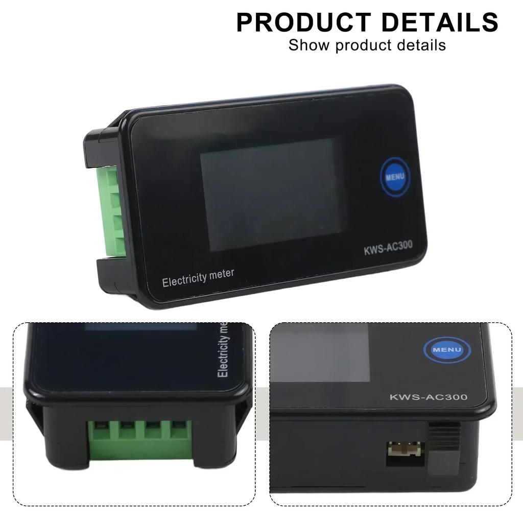 KWS-AC300 Digital Voltmeter, AC 50-300V, Voltmeter, Amperemeter, LED Color Display, Power Meter (with Reset Function) Tools