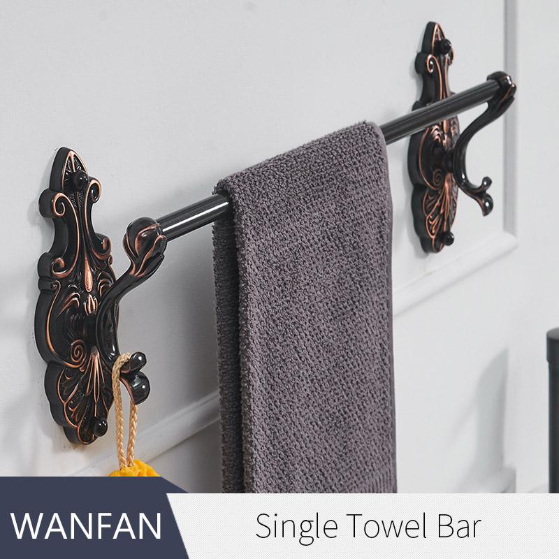 Towel Bars Brass Wall mounted Single Towel Bar Holder Luxury Towel Rack Wall Bathroom Accessories Towel Hanger Rails WF-88810