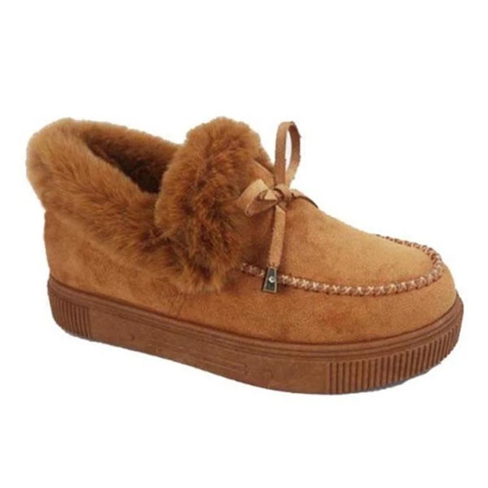 2021 Autumn/Winter Women s Flat Bottom Bow Frayed Edge Cotton Shoes 37