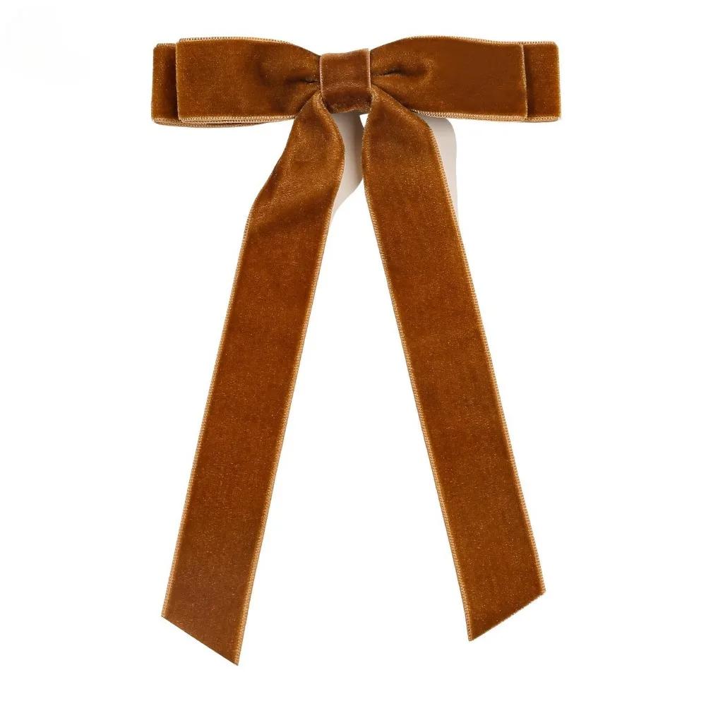 2Styles Velvet Bowknot Hair Clips for Women Elegant Sweat Double Bows Long Tassel Barrettes Hairpin Styling Korean Accessories