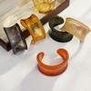Geometric Concave Surface Gradient Resin Bracelets for Women Cuff Open Bangles Jewelry Korean Fashion Simple Pulseras