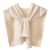 Cape Knitted Shawl Solid Color Wool Scarves Elegant Knit Scarf  Female
