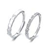 S925 Sterling Silver Adjustable Wedding Rings, Simple INS Style, for Couples
