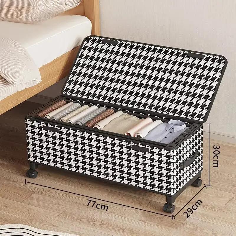 Mobile Under-bed Storage Organizer - Large Capacity Dust-proof Box with Wheels Practical Clothes & Toys Sorting Chest for Home