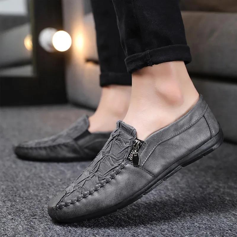2024 Spring New Men's Loafers Shoes Microfiber  Casual Non-slip Outdoor Shoes Man Sneakers