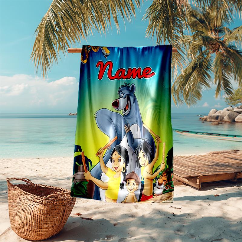 Personalized Customized Proof Beach Towel with The Jungle Book Pattern - Soft, Absorbent,quick-drying,perfect Swimming,camping&bathing