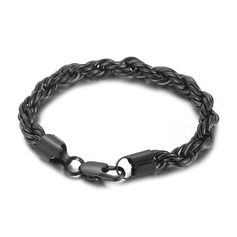Titanium Steel Jewelry, Simple Male Japanese Buckle Twist Chain 4/6/8 Mm Twist Rope Chain Bracelet